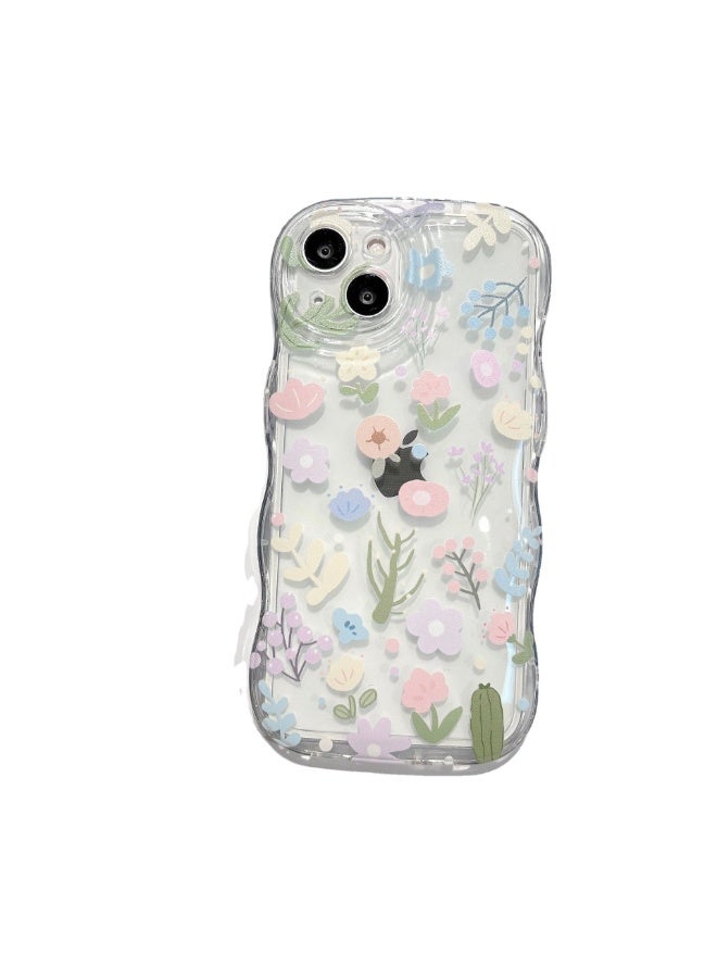 NIBEMINENT Flower Chain Protective TPU Case Cover For iPhone 14 Plus, Colorful Floral Prints - Image 2
