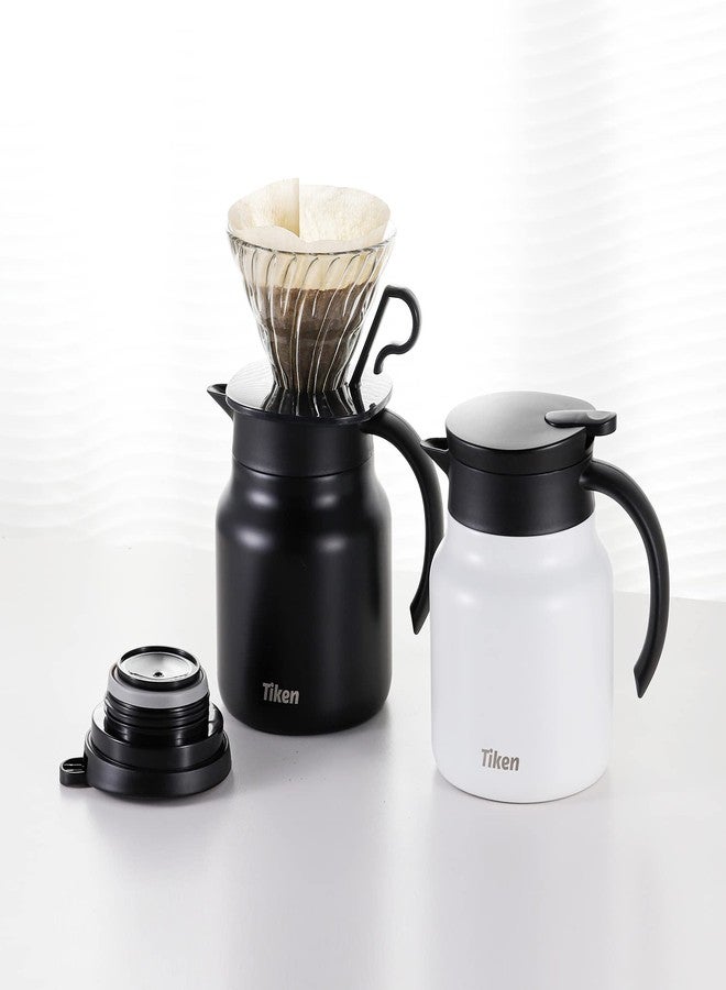 Tiken 34 Oz Thermal Coffee Carafes For Keeping Hot, Double Wall Stainless Steel Insulated Coffee Carafe, 1 Liter Beverage Pitcher (Matte Black) - Image 5