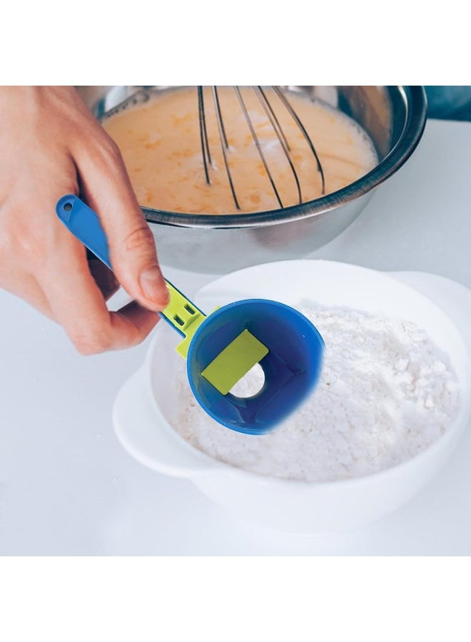 2-in-1 Sliding Scoop Converts to Funnel, Adjustable Measuring Spoon with Funnel, Precise Measurement for Your Dietary Supplements, Easy to Clean, Ideal for Powder, Protein Powder, and Liquids, Blue - Image 3