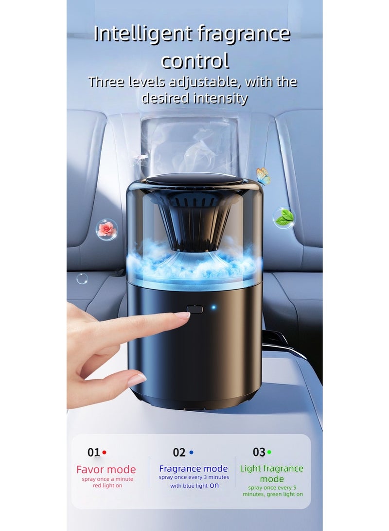 معطر جو للسيارة مع موزع عطور 3 سرعات، إضاءة محيطة 6 ألوان، وشحن USB - Image 3