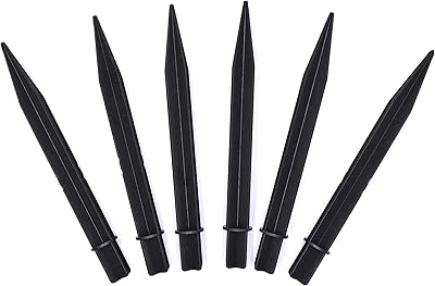 Aliotech Aliotech 6Pcs 8.25 Inch Reinforced Ground Spikes, Solar Lights Spikes, ABS Plastic Lights Replacement Stakes, Ideal for - Image 1
