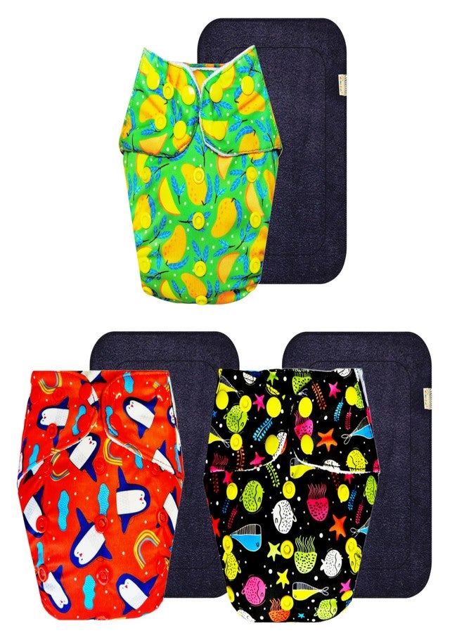 حفاضات قماشية فاخرة من دمبلدو مع حشوة رمادية (عبوة من 3 قطع) | شعور بالجفاف والراحة | مانعة للتسرب | مناسبة للسفر | تغيير حفاضات بدون قلق | من 3 أشهر إلى 3 سنوات | للجنسين - Image 1