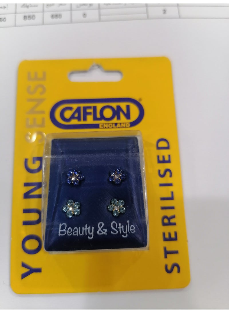 Caflon medical earrings 2 pieces Young Sense blue and light green