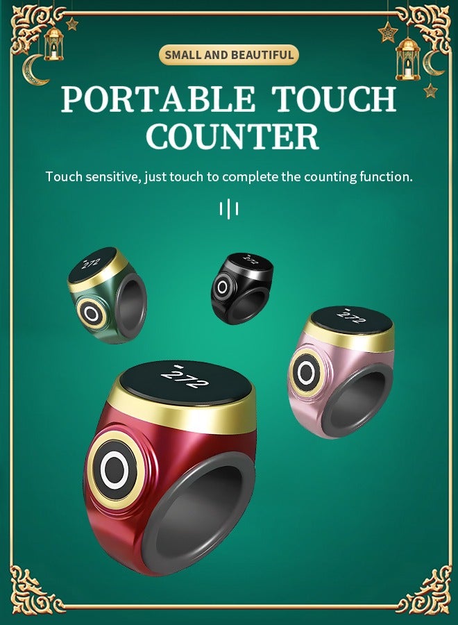 Tasbeeh Ring, Waterproof Smart Counter, OLED Display Four-Digit Display, High Sensitive Sensor Accurate Counting  - Image 4