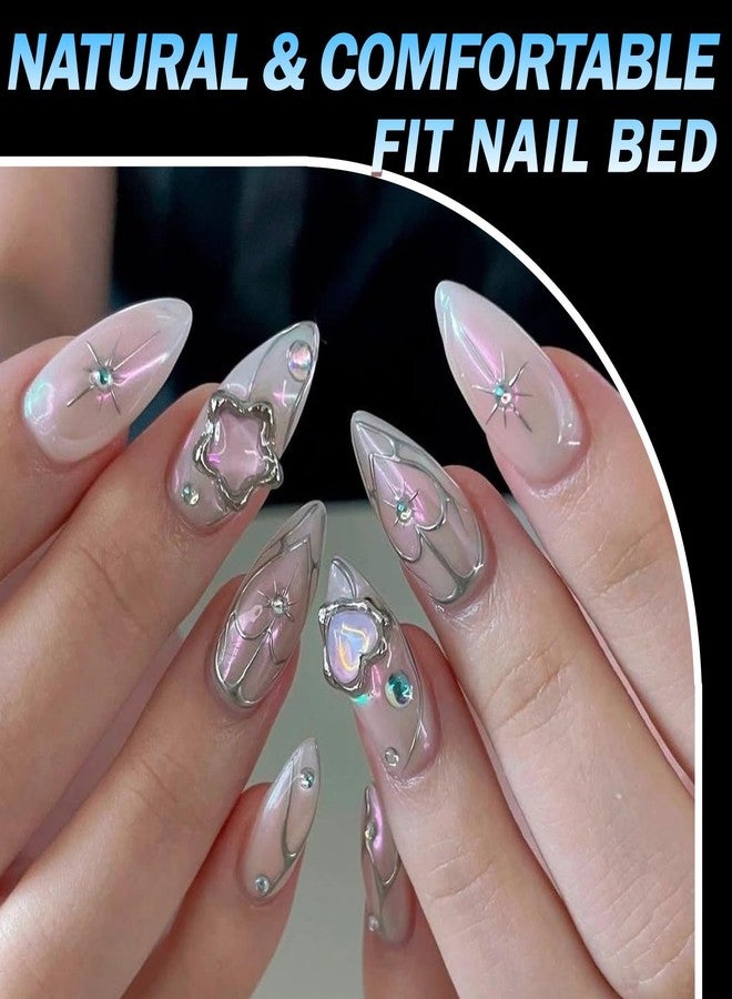 Lifextol 504pc Almond Gel Nail Tips Medium Fake Nails for Press on Nails Clear Acrylic Nails Tips, 12 Size Full Cover Nail tips Almond Soft Gel Nail Tip False Nails Extension Artificial Fingernail-E - Image 5