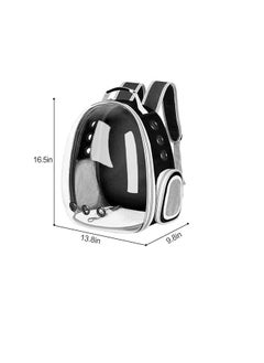 Transparent pet carrier backpack: stylish pet bag for travel, breathable space capsule design, carrier for cats and dogs, suitable for traveling hiking and camping. Black color.