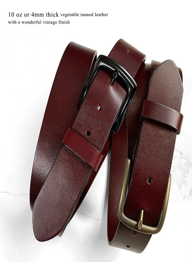 Belts.com BS055-P3926 Classic Burgundy Casual Jean Belt Genuine Full Grain Leather Belt 1-1/2"(38mm) wide (Black,38) - Image 4