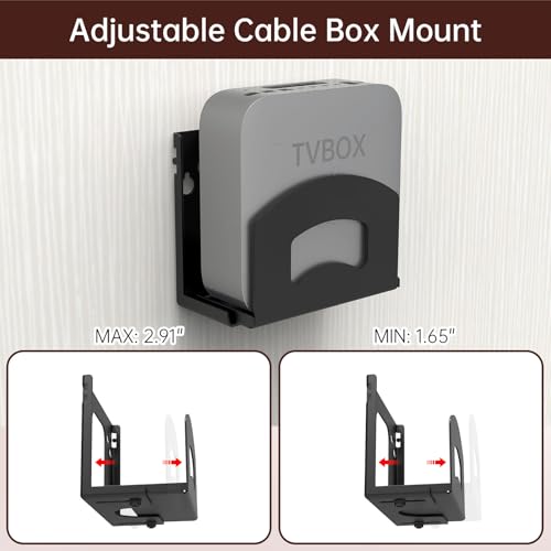 IRONDIY Cable Box Mount,Adjustable Wall Mount Holder for Small and Narrow Devices Like Cable Boxes,DVD Players,Modems,Streaming Media Devices and Other Media Players - Image 2