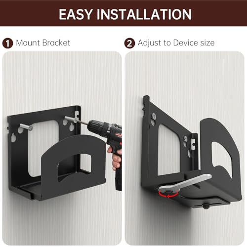 IRONDIY Cable Box Mount,Adjustable Wall Mount Holder for Small and Narrow Devices Like Cable Boxes,DVD Players,Modems,Streaming Media Devices and Other Media Players - Image 4