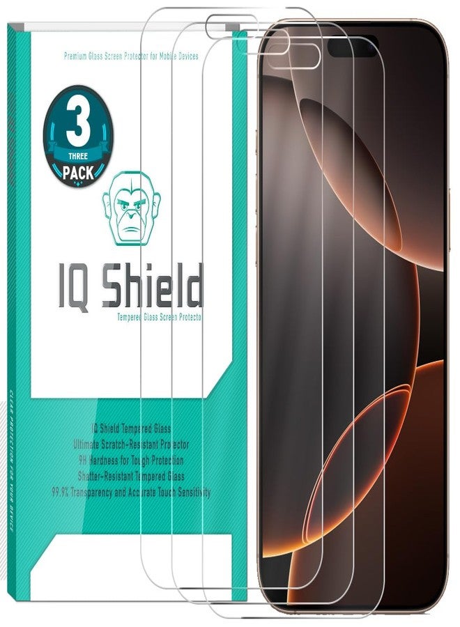 IQShield 3 Pack for iPhone 16 /iPhone 15 6.1 Inch Screen Protector, Case Friendly Clear Tempered Glass HD and Transparent Shatter-Proof Shield, Easy Install, Ultra Thin, Anti-Scratch 99% Touch Accuracy - Image 1