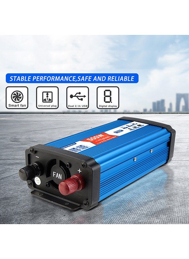 Solar Power Inverter Sine Wave Power Inverter 500W DC 12V to AC 220V-240V Dual USB Port with Digital Display
