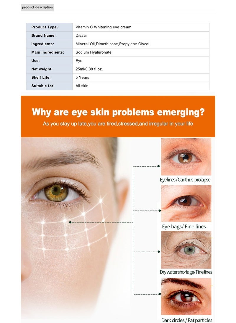 Disaar Eye Mask Anti Aging Firming And Moisturizing Eye Cream , Eye Care  - Image 3