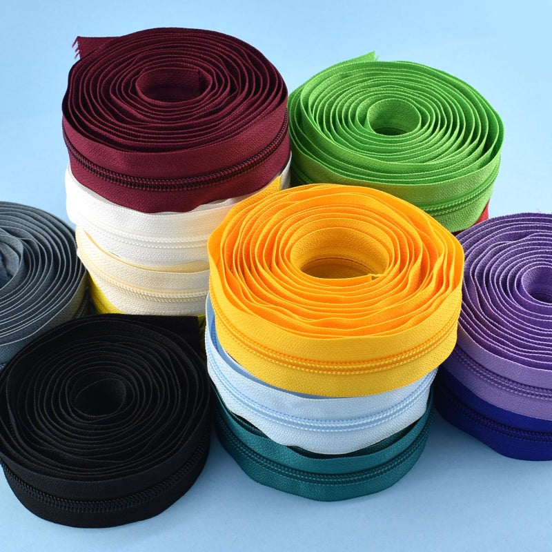 SHRJ 42 Yards 14Pcs Zippers by 5 Nylon Coil in Assorted Colors with 112 Zipper Sliders Pull Head for DIY Tailor Sewing Crafts Supplies, 14 Color - Image 5
