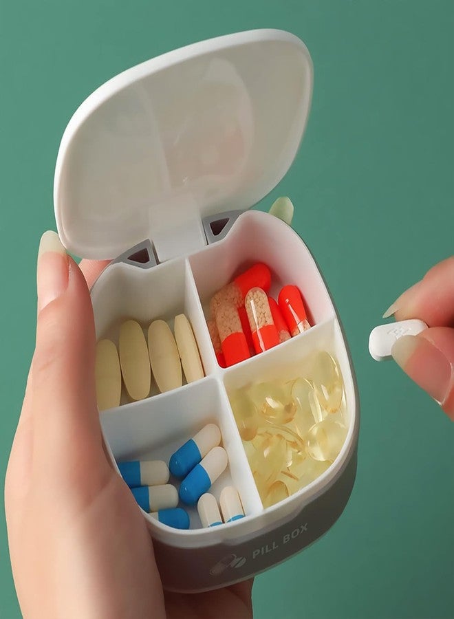 INVODA Pill Box 4 Times a Day Daily Pill Container Portable Pill Holder for Purse Compact Medicine Pill Organizer Vitamin Case Ideal for Travel (White - Image 4