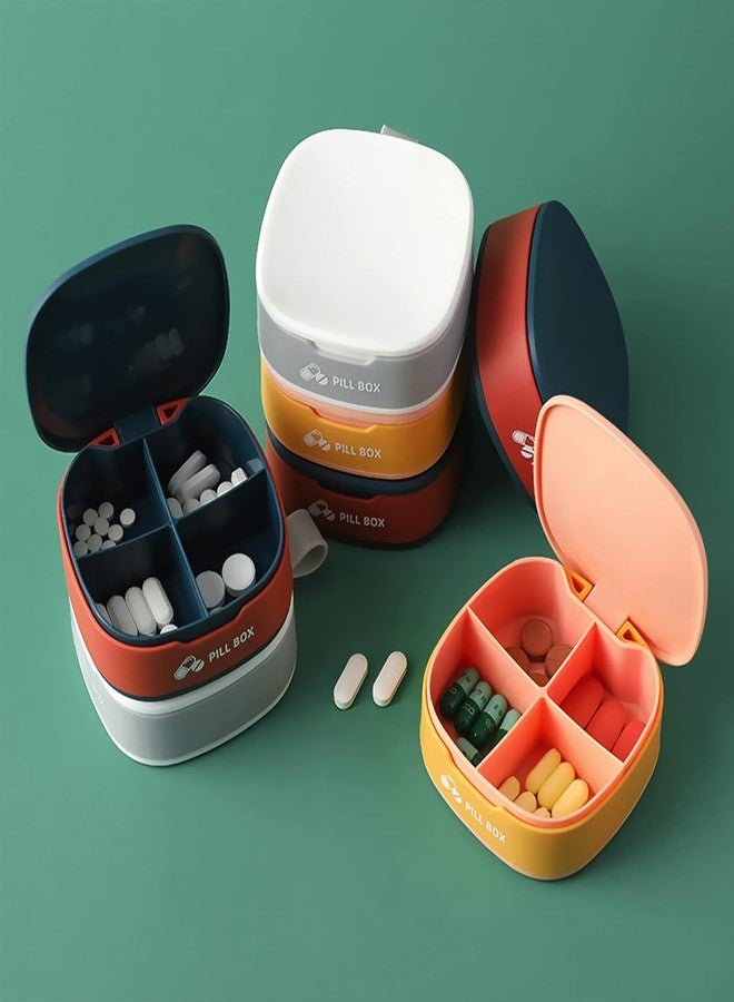 INVODA Pill Box 4 Times a Day Daily Pill Container Portable Pill Holder for Purse Compact Medicine Pill Organizer Vitamin Case Ideal for Travel (White - Image 5