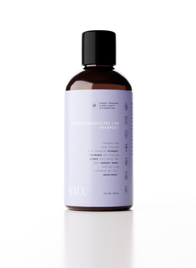 NALU Organic Grow Gorgeous Pro Line Shampoo. Organic Botanicals & Essential Vitamins. Promotes Length Retention. Activates Hair Follicles & Combates Hair Loss. All Hair Types, 8 Fl Oz. - Image 1