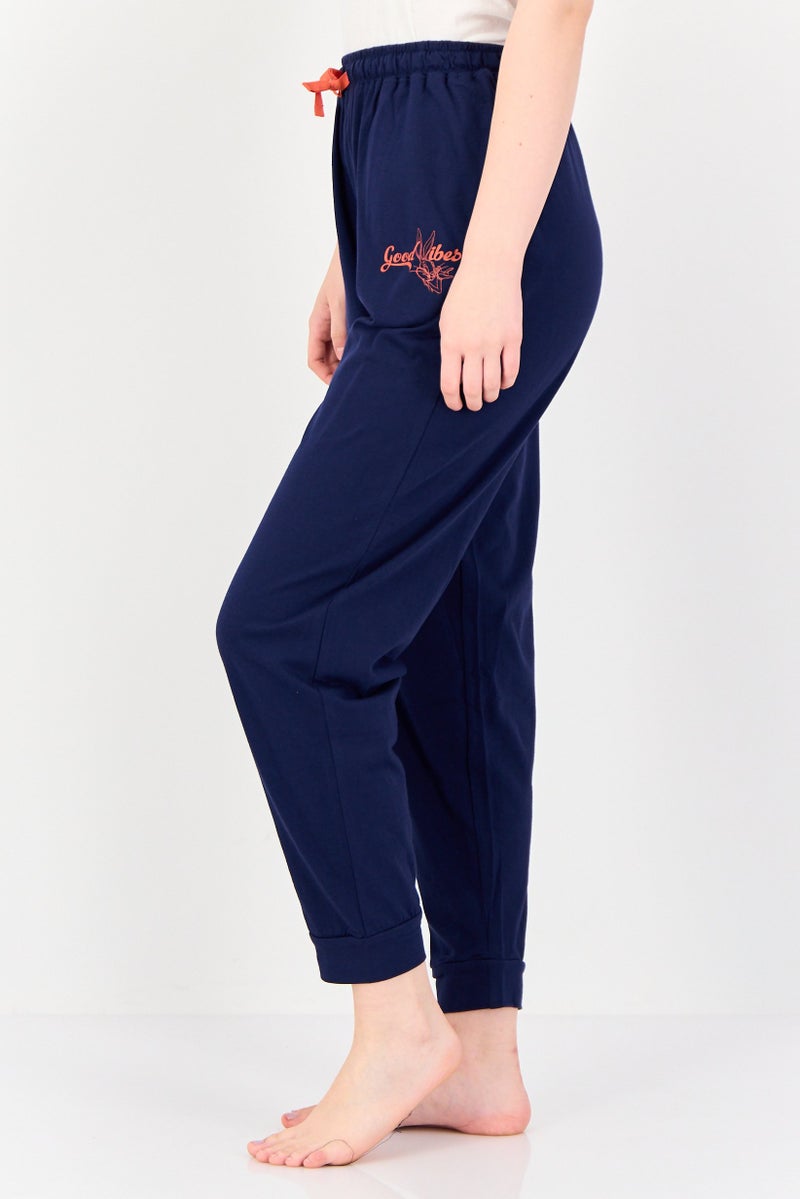 Zivame x Looney Tune Women Drawstring Graphic Print Pyjamas, Navy - Image 3