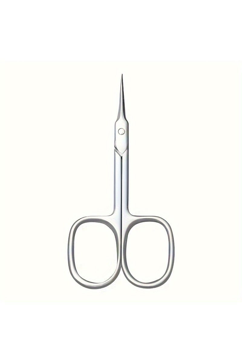 أداة لامعة لإزالة الجلد الميت من الحواجب، مصنوعة من الفولاذ المقاوم للصدأ، قطعة واحدة، طرف منحني، شفرة رفيعة، مقص للجلد الميت، ناي