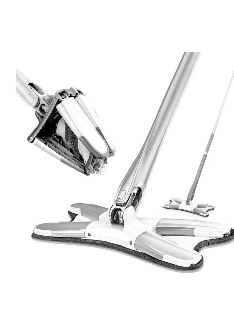 Floor x Mop with 1pc Reusable Microfiber Pads 360 Degree Flat Mop for Home Replace Hand free Wash Household Cleaning Tools - Image 4