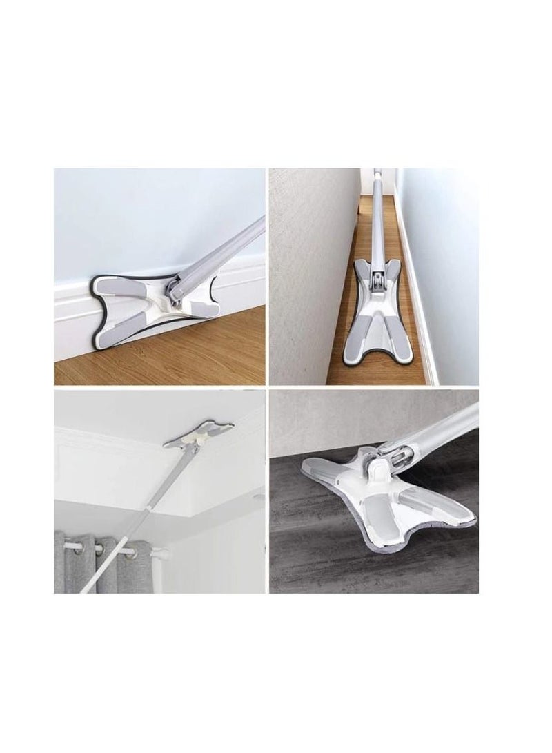Floor x Mop with 1pc Reusable Microfiber Pads 360 Degree Flat Mop for Home Replace Hand free Wash Household Cleaning Tools - Image 1
