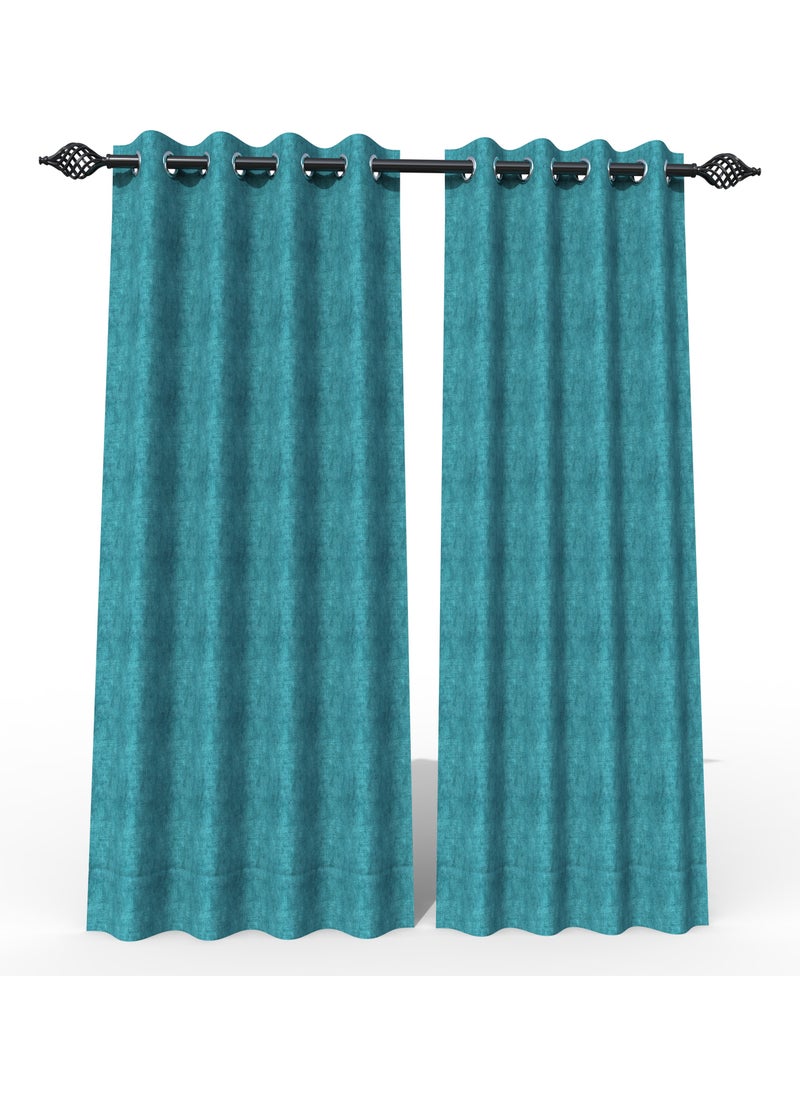 Wooden Twist - Fabrahome Light Filtering 7 Ft Rectangular Suede Fabric Curtain (Set of 2) - Image 1