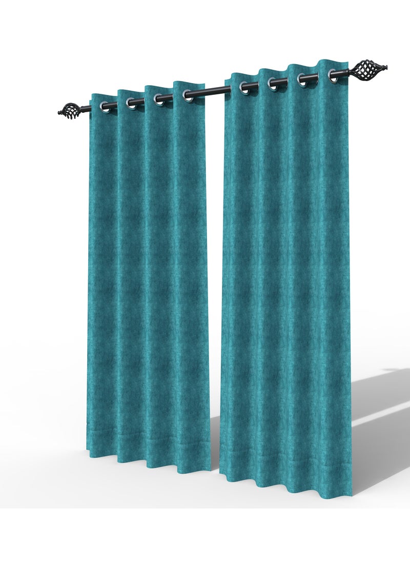 Wooden Twist - Fabrahome Light Filtering 7 Ft Rectangular Suede Fabric Curtain (Set of 2) - Image 1