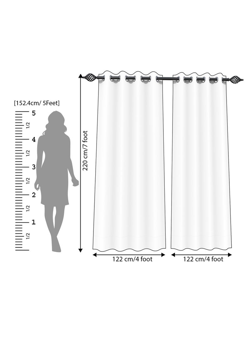 Wooden Twist - Fabrahome Light Filtering 7 Ft Rectangular Suede Fabric Curtain (Set of 2) - Image 1
