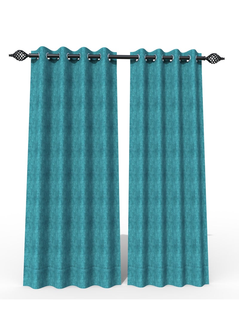 Wooden Twist - Fabrahome Light Filtering 7 Ft Rectangular Suede Fabric Curtain (Set of 2) - Image 1
