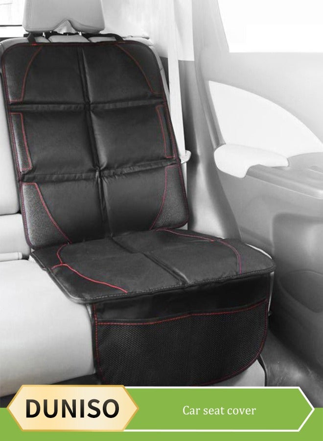 DUNISO غطاء مقعد السيارة، واقي مقعد السيارة القابل للتنفس، غطاء مسند ظهر السيارة من PU، قابل للطي، مقاوم للاهتراء ومضاد للانزلاق، مناسب لجميع الفصول، مناسب لمعظم مقاعد السيارات - Image 1