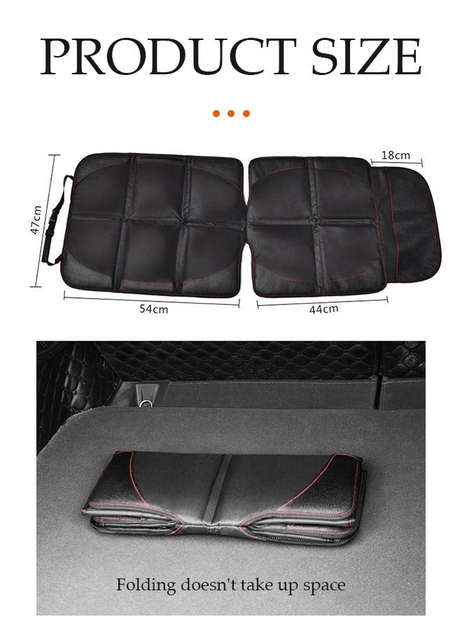 DUNISO غطاء مقعد السيارة، واقي مقعد السيارة القابل للتنفس، غطاء مسند ظهر السيارة من PU، قابل للطي، مقاوم للاهتراء ومضاد للانزلاق، مناسب لجميع الفصول، مناسب لمعظم مقاعد السيارات - Image 2
