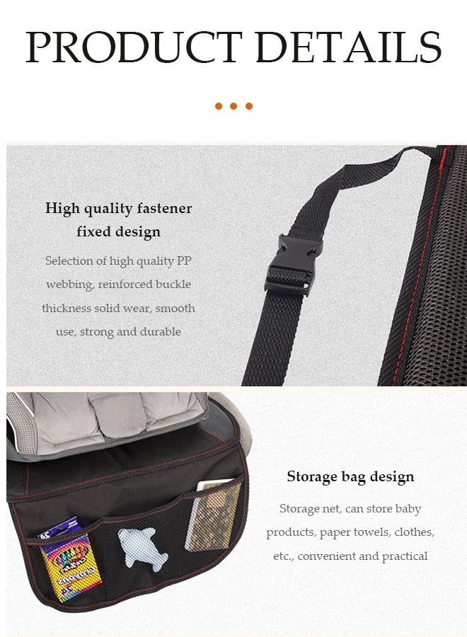 DUNISO غطاء مقعد السيارة، واقي مقعد السيارة القابل للتنفس، غطاء مسند ظهر السيارة من PU، قابل للطي، مقاوم للاهتراء ومضاد للانزلاق، مناسب لجميع الفصول، مناسب لمعظم مقاعد السيارات - Image 4