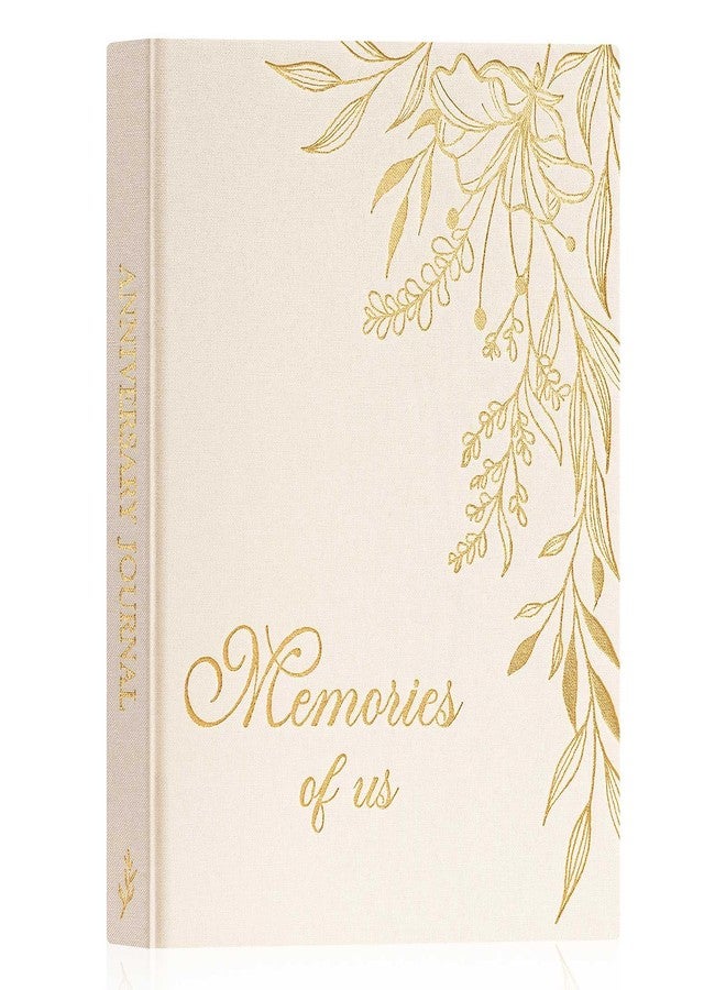 Lanpn Wedding Anniversary Journal Book Memories of Us, Linen Dating to 70th Wedding Scrapbook Notebook Memory Book, Newlywed Marriage Couple Anniversary Journal Bridal Shower Gifts (Beige, 190 Pages) - Image 1