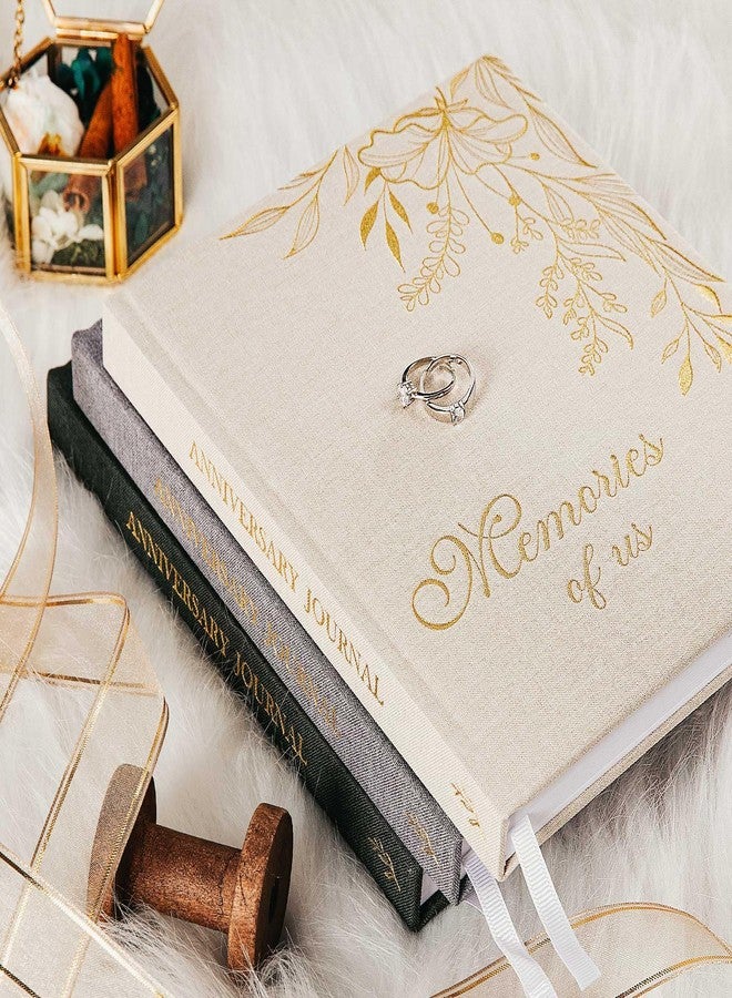 Lanpn Wedding Anniversary Journal Book Memories of Us, Linen Dating to 70th Wedding Scrapbook Notebook Memory Book, Newlywed Marriage Couple Anniversary Journal Bridal Shower Gifts (Beige, 190 Pages) - Image 5