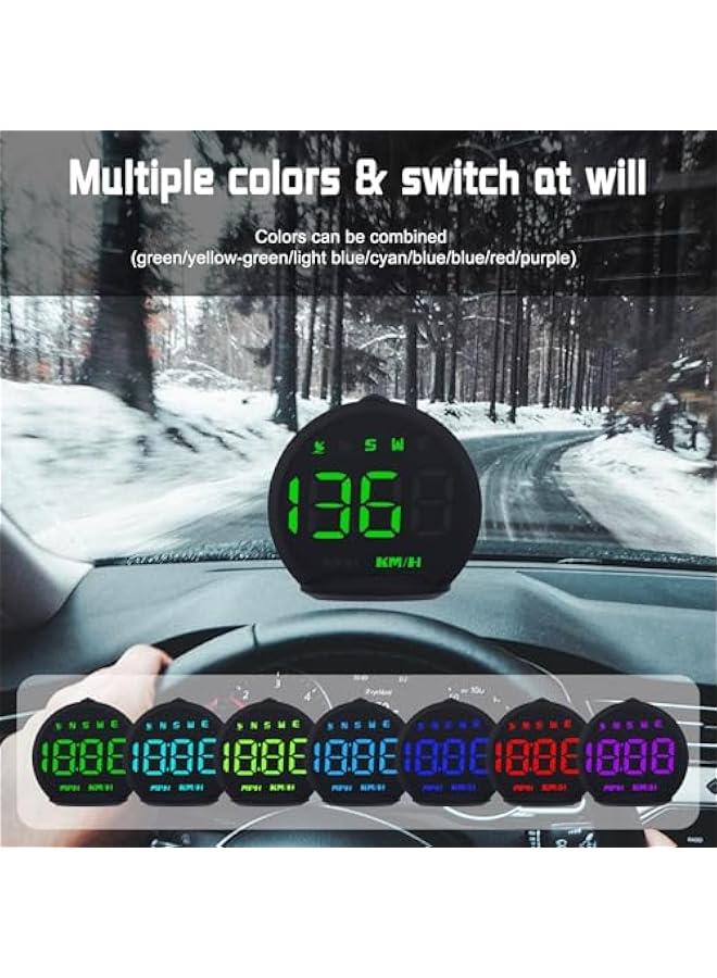 أنكوفو جيلو عداد سرعة رقمي جي بي اس، شاشة عرض امامية للسيارات مع سرعة ميل في الساعة، كم/ساعة، بوصلة، الوقت، تنبيه القيادة المتعب، منبه السرعة، ضبط السطوع، شاشة عرض اتش يو دي لجميع المركبات (G13) - Image 5