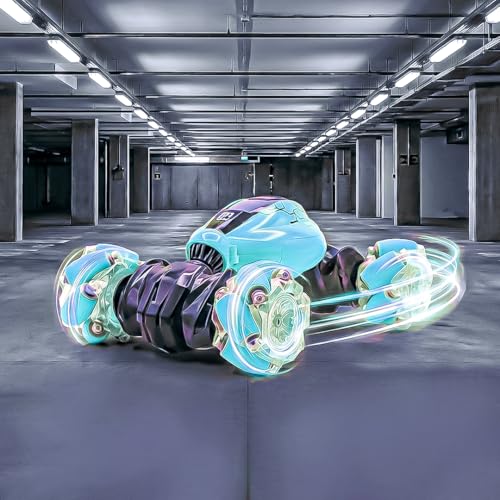 FormulaFun TwistX 360 RC Car| High-Speed Remote Control Car with 3.7V Lithium-Ion Rechargeable Battery | 360° Stunt Spinning & Flips | for Boys & Girls (4+) (TwistX 360_Blue) - Image 1