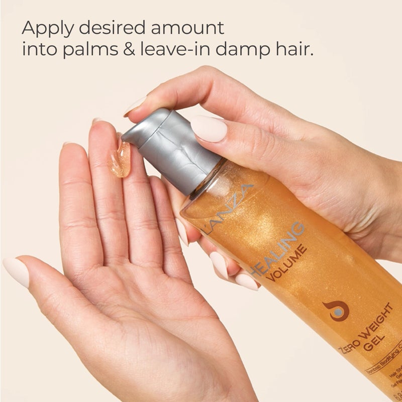LANZA L'ANZA Healing Volume Zero Weight Gel, Extra Hold Hair Gel Dramatically Boosts Shine, Volume, and Thickness of Fine Flat Hair, And Styling Gel For Edge Control, Braiding & Hair Styling (6.8 Fl Oz) - Image 2