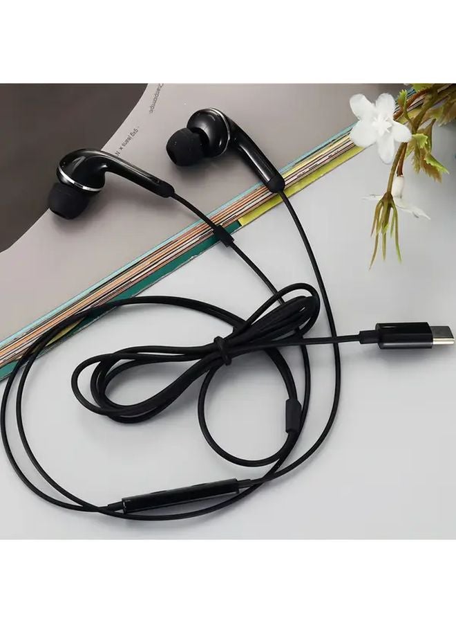White USB Type C Wired Earbuds with Microphone Noise Cancelling In Ear Headphones - Image 4