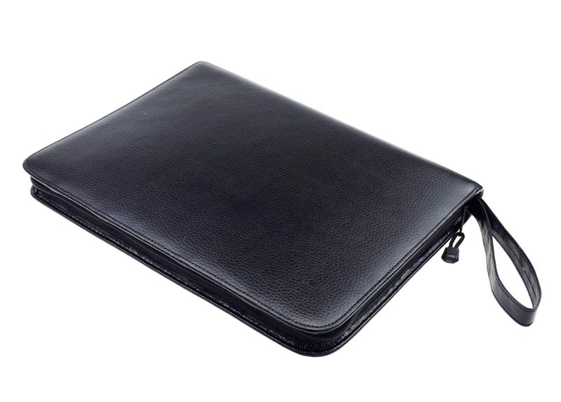 Lanxivi Black Cowhide Leather Fountain Pen Case for Various Size Pens, 46 Slot Display Holder Bag - Image 4