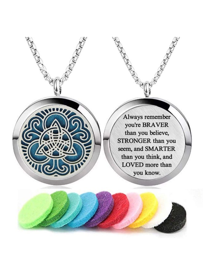 GFONDINGD Aromatherapy Essential Oil Diffuser Necklace 316L Stainless Steel Locket Pendant With 24 Inch Chain  - Image 1
