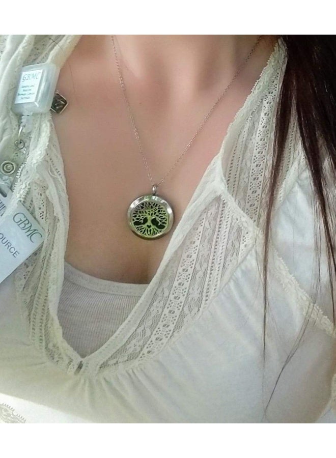 GFONDINGD Aromatherapy Essential Oil Diffuser Necklace 316L Stainless Steel Locket Pendant With 24 Inch Chain  - Image 5