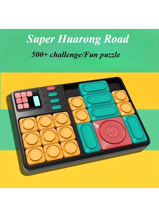Black Slide Puzzle Game 500 Challenges 7 Levels Travel Toy Storage Area - Image 2