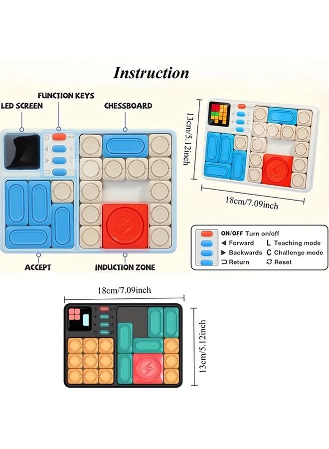 Black Slide Puzzle Game 500 Challenges 7 Levels Travel Toy Storage Area - Image 3