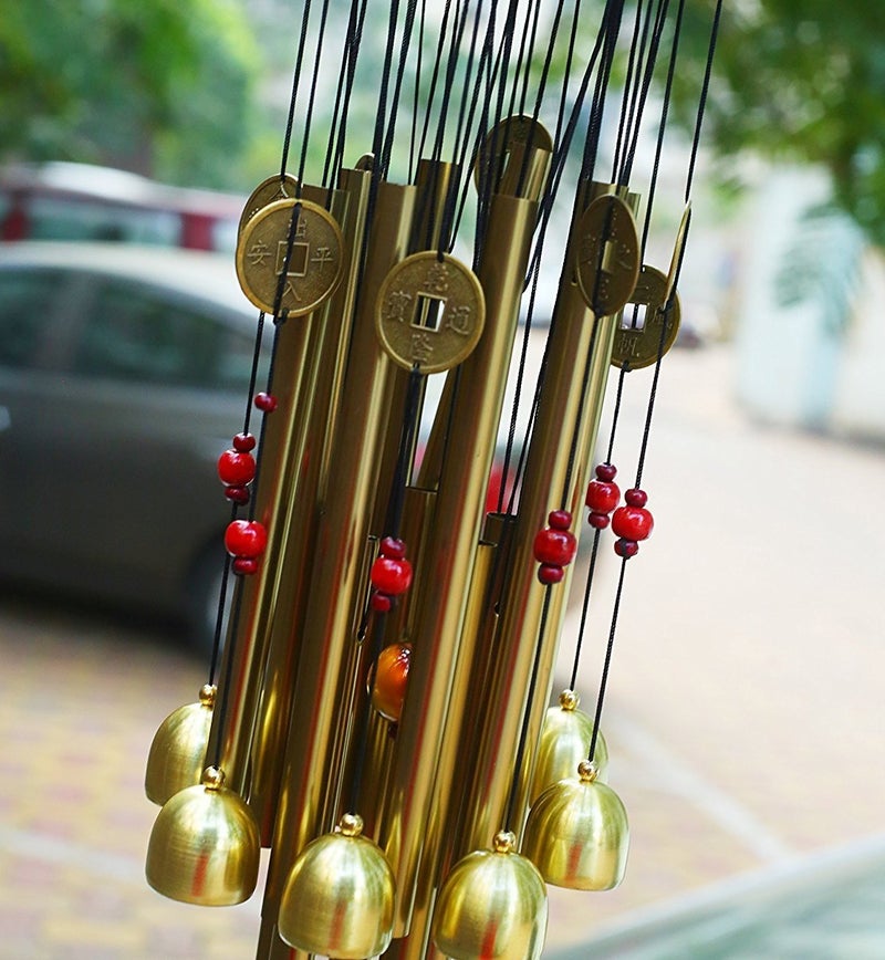 ShopNGift Alloy Wind Chime (1 ft, Gold) - Image 1