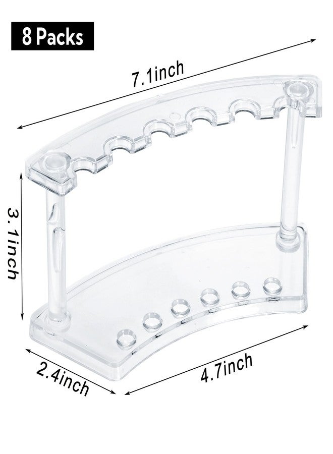 SOUJOY 8 Pack Acrylic Pen Display Stand, 6-Slot Pen Holder Rack, Eyebrow Pen Stand, Makeup Brush Rack Organizer for School Office Home Store - Image 2