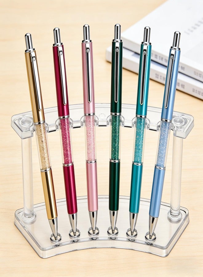 SOUJOY 8 Pack Acrylic Pen Display Stand, 6-Slot Pen Holder Rack, Eyebrow Pen Stand, Makeup Brush Rack Organizer for School Office Home Store - Image 4
