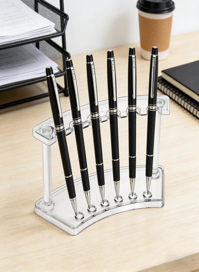 SOUJOY 8 Pack Acrylic Pen Display Stand, 6-Slot Pen Holder Rack, Eyebrow Pen Stand, Makeup Brush Rack Organizer for School Office Home Store - Image 5