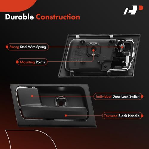 A-Premium Inside Interior Door Handles Compatible with Ford Crown Victoria 2003-2005 & Mercury Grand Marquis 2003-2005, Marauder 2003-2004, Black, 2-PC Set, Front or Rear Driver and Passenger Side - Image 4