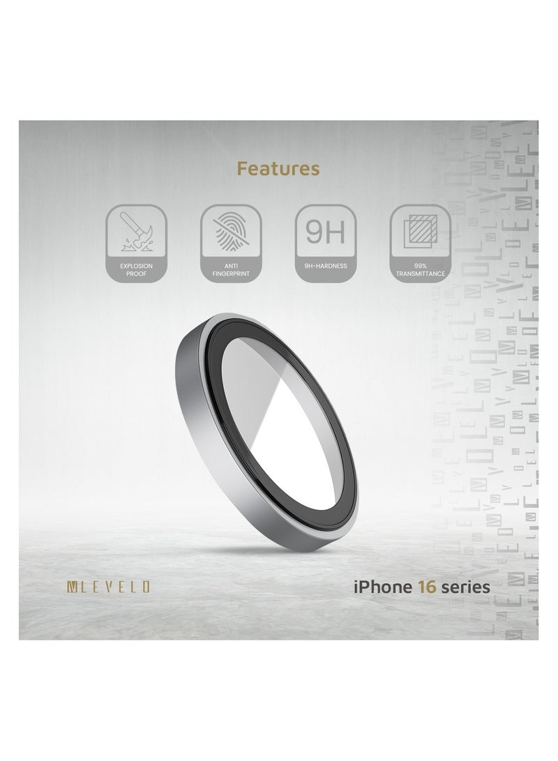 LEVELO Trio Lens Protector for iPhone 16 Pro/Pro Max / Anti Fingerprint / 9H Hardness Glass / Double Sided Anti Reflection and Durable Camera lens Protector - White Titanium - Image 4