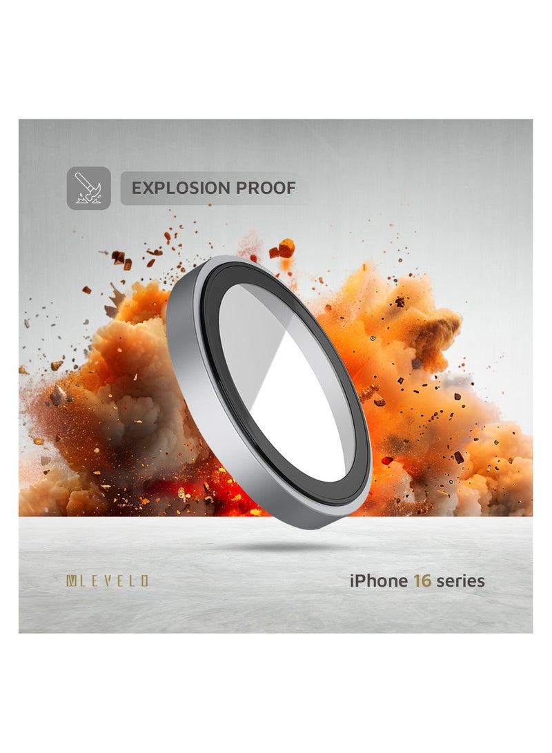 LEVELO Trio Lens Protector for iPhone 16 Pro/Pro Max / Anti Fingerprint / 9H Hardness Glass / Double Sided Anti Reflection and Durable Camera lens Protector - White Titanium - Image 5