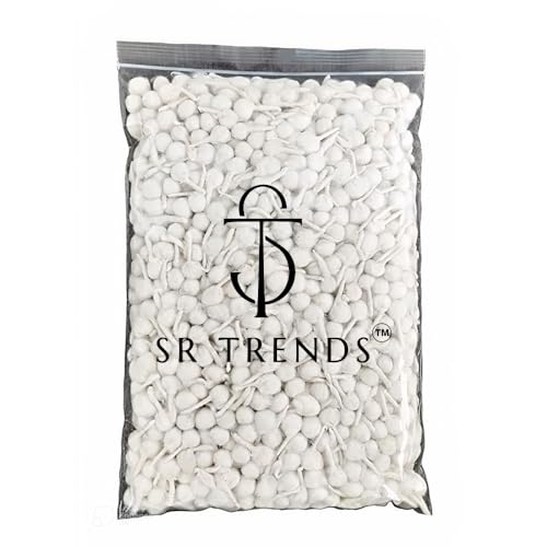 SR TRENDS™ Hand Made Phool Baati/White Cotton Phool Diya Batti (Wicks) / Diya Batti for Puja (Wicks) / Jot batti for Pooja/jyot batti Packs (1000 Pcs) - Image 1